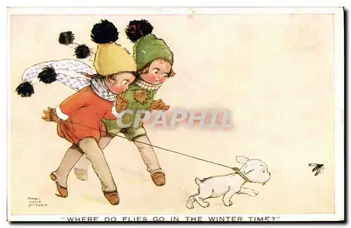 Cartes postales Fantaisie Illustrateur Enfants Chien