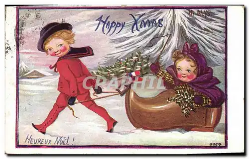 Cartes postales Fantaisie Illustrateur Enfants Noel