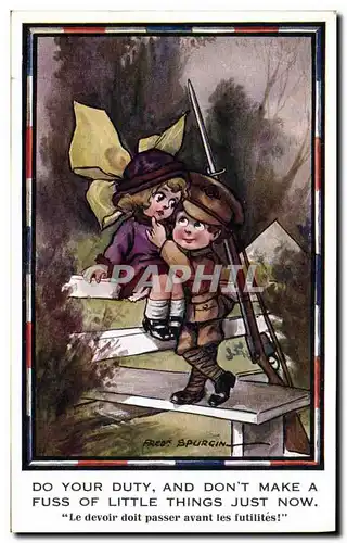 Cartes postales Fantaisie Illustrateur Fred Sprugin Militaria