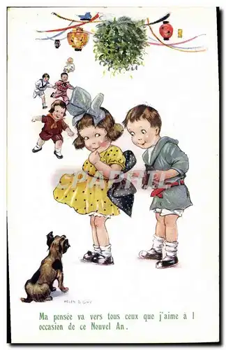Cartes postales Fantaisie Illustrateur Enfants Chien