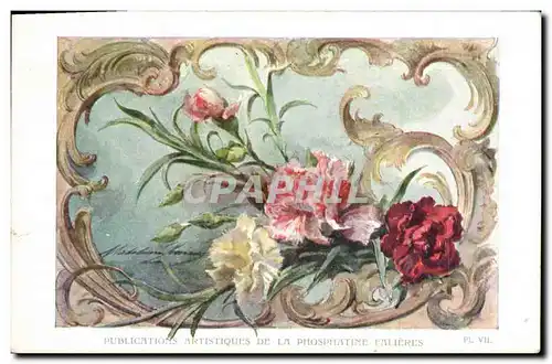 Cartes postales Fantaisie Fleurs Phosphatine Falieres