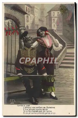Cartes postales Fantaisie Femme Carmen a Jose Bizet