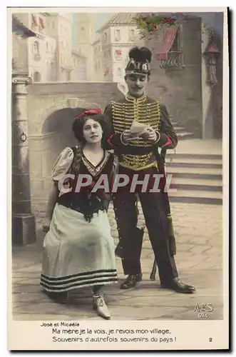 Cartes postales Fantaisie Femme Carmen et Micaela Bizet