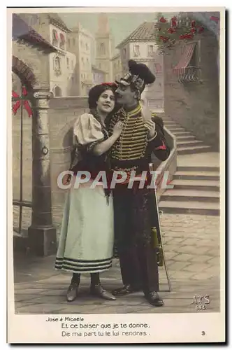 Cartes postales Fantaisie Femme Carmen a Micaela Bizet