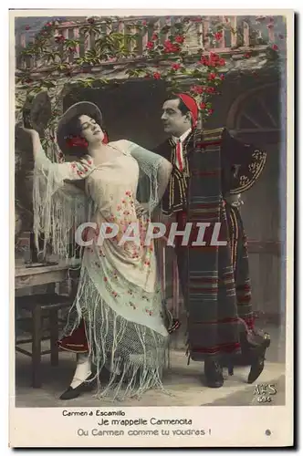Cartes postales Fantaisie Femme Carmen a Escamillo Bizet