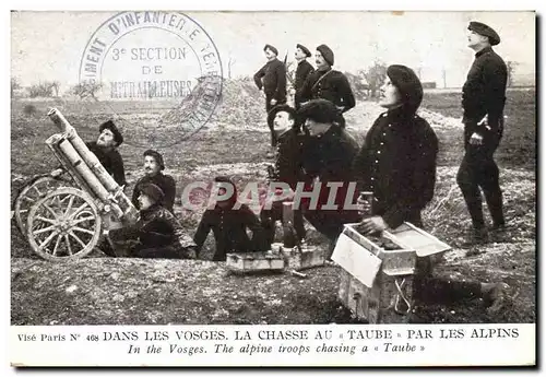 Ansichtskarte AK Militaria Chasseurs Alpins Dans les Vosges La chasse au taube par les Alpins