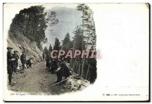Cartes postales Militaria Chasseurs Alpins 158eme de ligne Halte sur la route Savoie