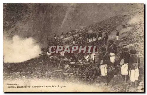 Ansichtskarte AK Militaria Chasseurs Alpins Batteries alpines dans les Alpes