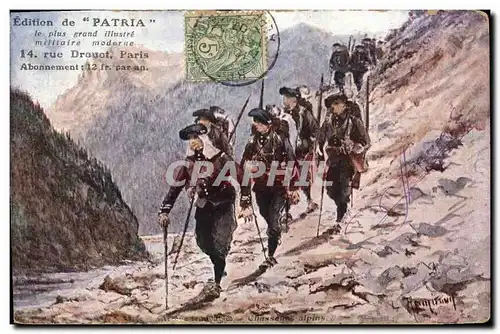Cartes postales Militaria Chasseurs Alpins Armee Francaise