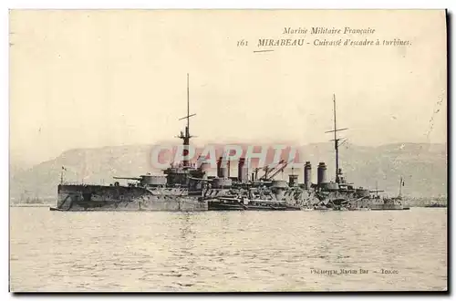 Cartes postales Bateau Mirabeau Cuirasse d'escadre a turbines