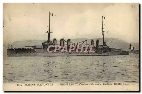 Cartes postales Bateau Mirabeau Cuirasse d'escadre a turbines