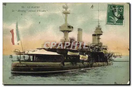 Cartes postales Bateau Le Havre Le Massena Cuirasse d'escadre