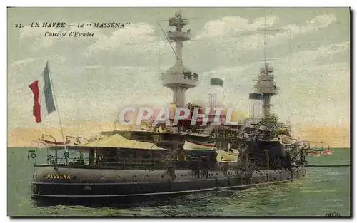 Cartes postales Bateau Le Massena Cuirasse d'escadre