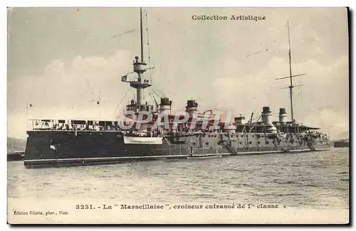 Cartes postales Bateau La Marseillause croiseur cuirasse de 1ere classe
