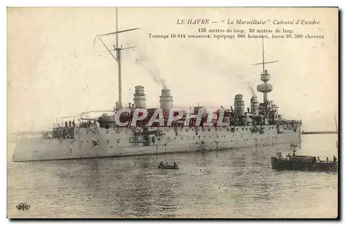 Ansichtskarte AK Bateau Le Havre La Marseillaise Cuirasse d&#39escadre