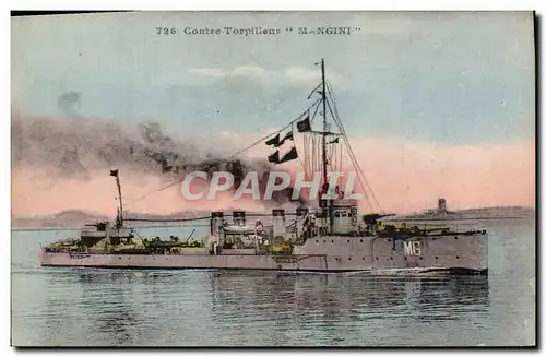 Cartes postales Bateau Contre torpilleur Mangini