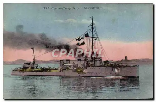 Cartes postales Bateau Contre torpilleur Mangini