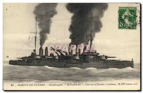 Cartes postales Bateau Mirabeau Cuirasse d'escadre a turbines