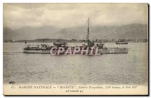 Cartes postales Bateau Massue Contre torpilleur