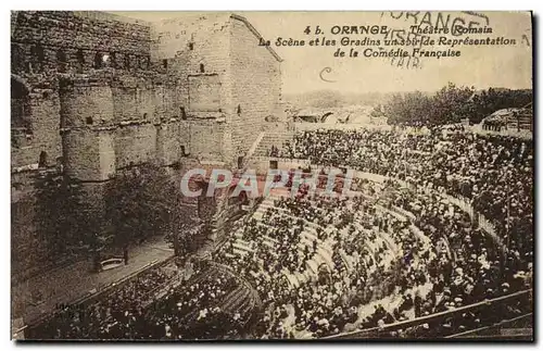 Cartes postales Theatre Orange Theatre romain La scene et les gradins un soir de representation de la Comedie Fr