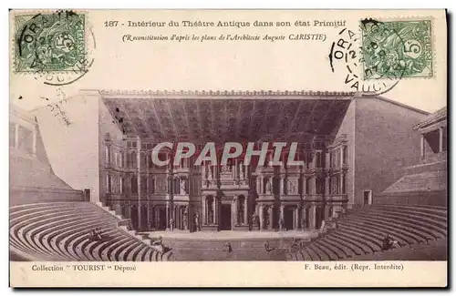 Cartes postales Theatre interieur du theatre antique dans son etat primitif Orange