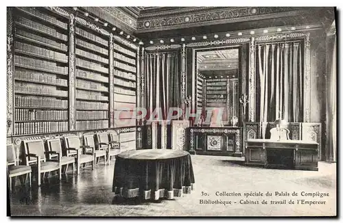 Ansichtskarte AK Bibliotheque Palais de Compiegne Cabinet de travail de l&#39empereur Napoleon 1er