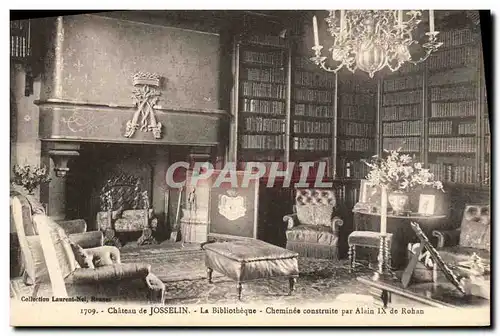 Cartes postales Bibliotheque Chateau de Josselin Cheminee construite par Alain IX de Rohan