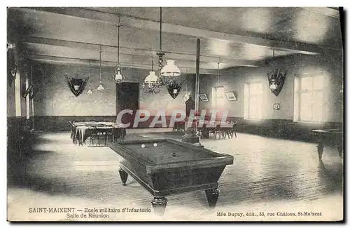 Ansichtskarte AK Billard Saint Maixent Ecole militaire d&#39infanterie Salle de Reunion Militaria