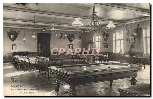 Ansichtskarte AK Billard St Maixent Ecole militaire d&#39infanterie Salle de jeux