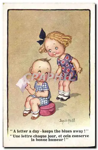 Cartes postales Fantaisie Illustrateur Enfants Donald Mc Gill Une lettre a chaque jour