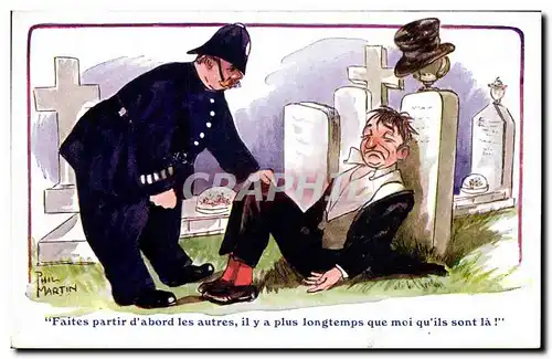 Cartes postales Fantaisie Illustrateur Phil Martin Police Policier