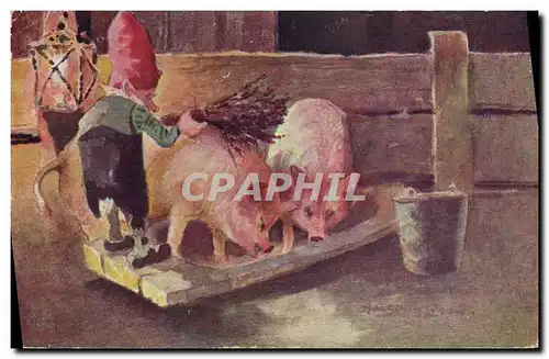 Cartes postales Cochon Porc Lutin