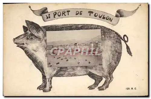 Ansichtskarte AK Cochon Porc Le port de Toulon Bateaux