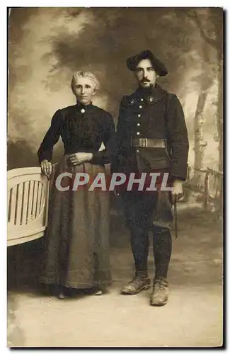 CARTE PHOTO Militaria (n�6 sur le col)Chasseurs Alpins