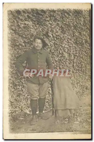 CARTE PHOTO Militaria Chasseurs Alpins