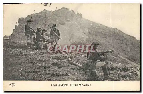 Cartes postales Militaria Chasseurs Alpins Nos Alpins en campagne