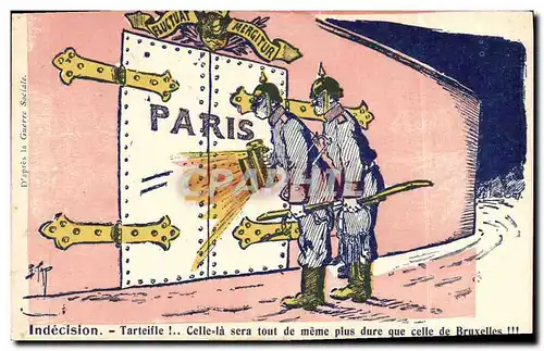 Cartes postales Fantaisie Illustrateur Militaria Paris Indecision