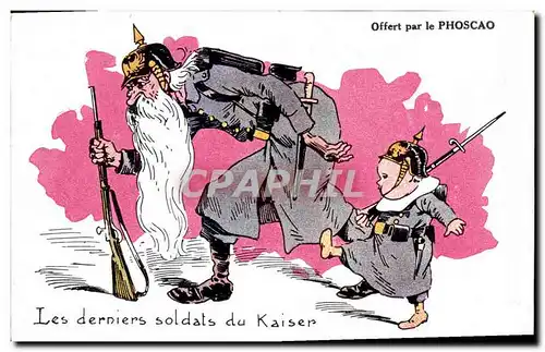 Ansichtskarte AK Fantaisie Illustrateur Militaria Les derniers soldats du Kaiser