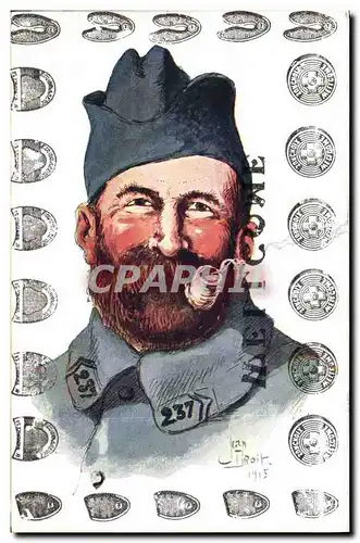 Cartes postales Fantaisie Illustrateur Militaria Soldat Poilu