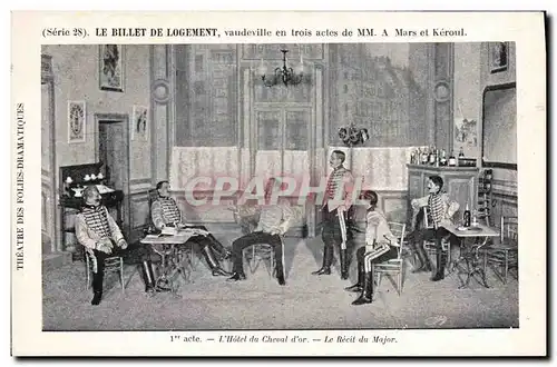 Cartes postales Theatre Le billet de logement Vaudeville Mars et Keroul L&#39Hotel du Cheval d&#39Or