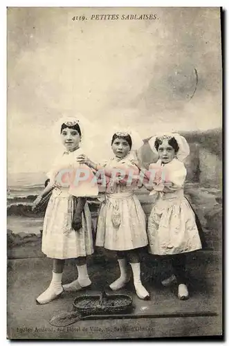 Cartes postales Folklore Petites sablaises Enfants