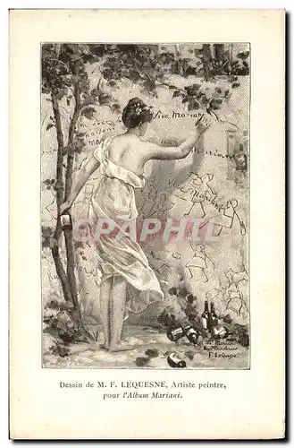 Cartes postales Fantaisie Illustrateur Lequesne Femme Mariani