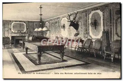 Cartes postales Billard Chateau de Rambouillet Salle des marbres actuellement salle de jeux