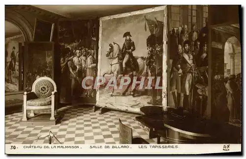Cartes postales Billard Chateau de la Malmaison Salle de billard Les tapisseries Napoleon 1er