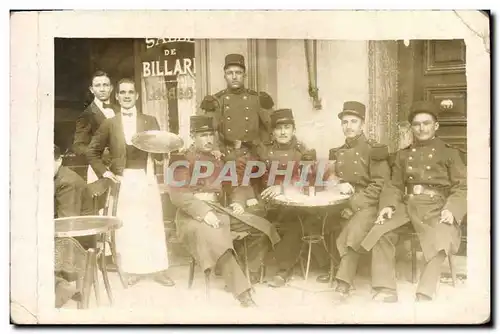 CARTE PHOTO Avignon Soldats Militaria Billard