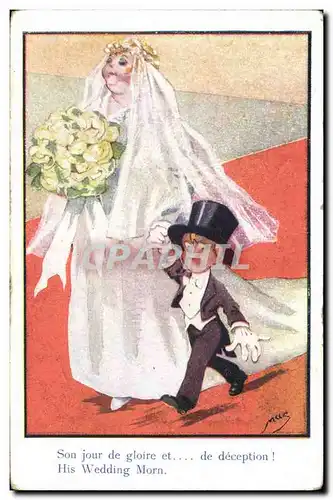 Ansichtskarte AK Fantaisie Illustrateur Enfant Mariage Son jour de gloire et de deception