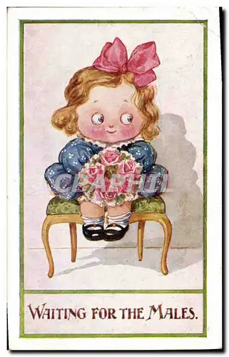 Cartes postales Fantaisie Illustrateur Enfant Waiting for the males