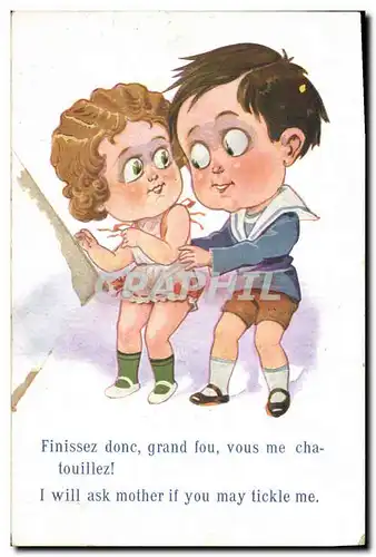 Cartes postales Fantaisie Illustrateur Enfants Finissez donc