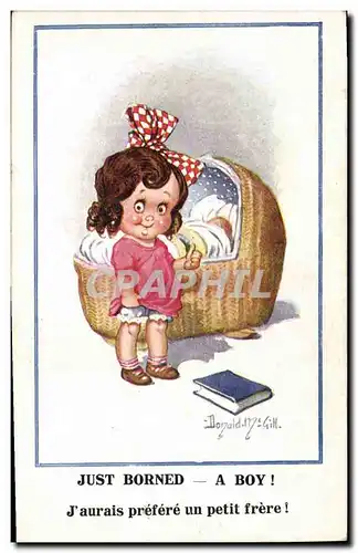 Cartes postales Fantaisie Illustrateur Enfant Just borned Donald Mc Gill