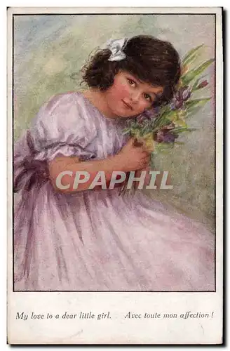 Cartes postales Fantaisie Illustrateur Enfant My love to a dear little girl